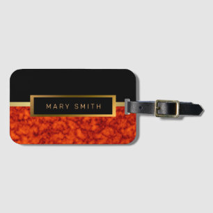 Elegant Modern Marble Black Gold Luggage Tag
