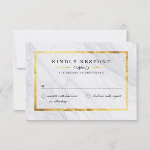 Elegant Modern Marble & Gold RSVP Cards