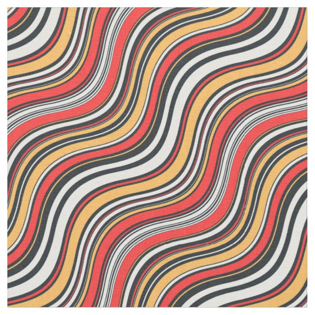 Elegant modern marble pattern in red and yellow fabric (Close Up)