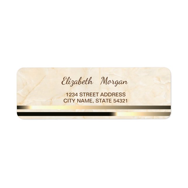 Elegant Modern  Marble, Stripe  Address Label Return Address Label (Front)