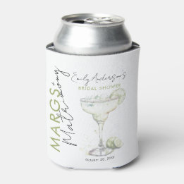 Elegant Modern Margs and Matrimony Bridal Shower Can Cooler
