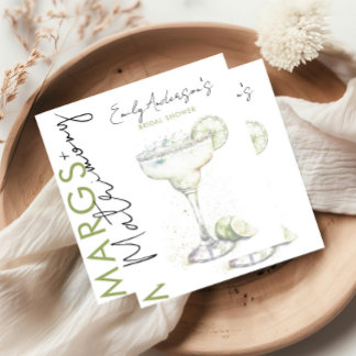 Elegant Modern Margs and Matrimony Bridal Shower Napkin