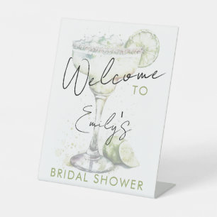 Elegant Modern Margs and Matrimony Bridal Shower  Pedestal Sign