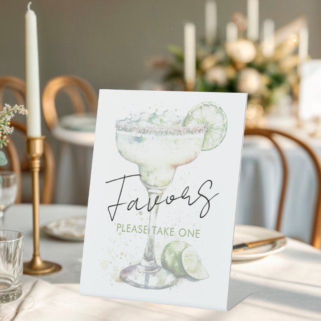 Elegant Modern Margs and Matrimony Bridal Shower  Pedestal Sign (Creator Uploaded)