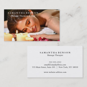 Elegant Modern Massage Therapist  Business Card