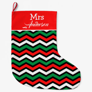 Elegant Modern Merry Christmas Mr and Mrs Couple Large Christmas Stocking