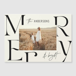 Elegant modern merry Christmas photo typography