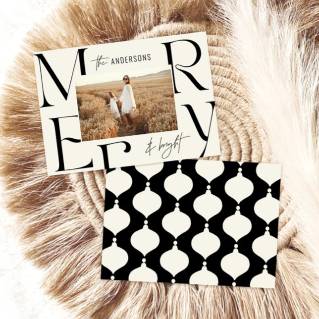 Elegant modern merry Christmas photo typography Announcement (Creator Uploaded)