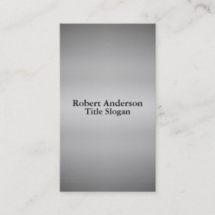Elegant Modern Metallic Silver Look Business Card