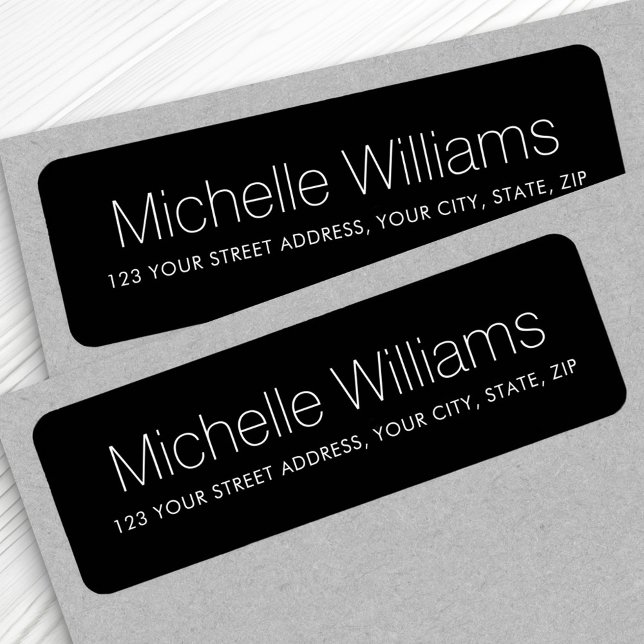 Elegant modern minimal black return address label (Creator Uploaded)