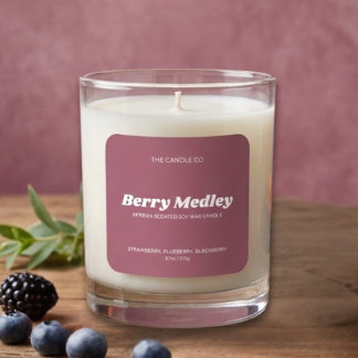 Elegant Modern Minimal Blush Pink Candle  Square Sticker