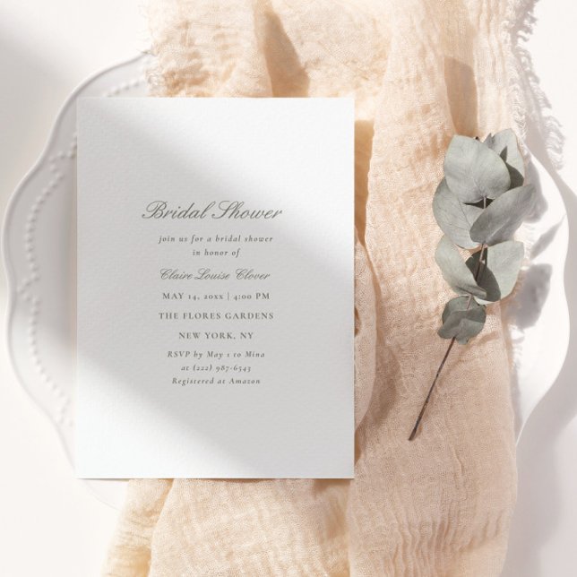 Elegant Modern Minimal Bridal Shower Invitation (Creator Uploaded)