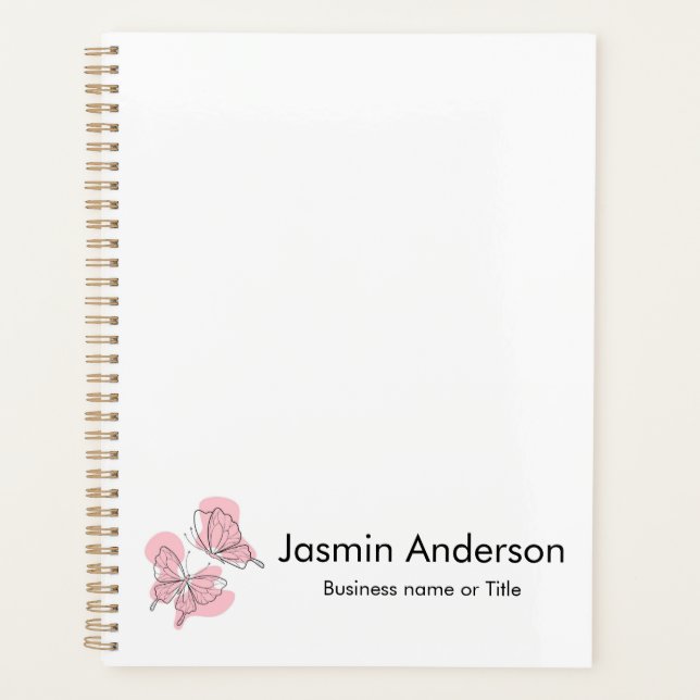 Elegant Modern Minimal Butterflies Planner (Front)