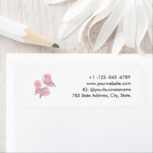 Elegant Modern Minimal Butterflies Return Address Label