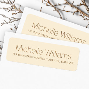 Elegant modern minimal cream return address label