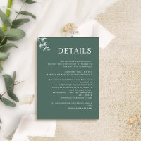 Elegant, Modern Minimal Deep Green Wedding Details
