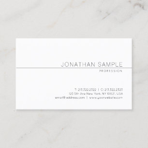 Elegant Modern Minimal Design Professional Plain Business Card