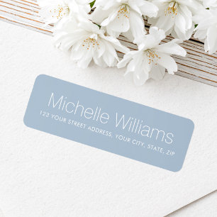 Elegant modern minimal dusty blue return address label