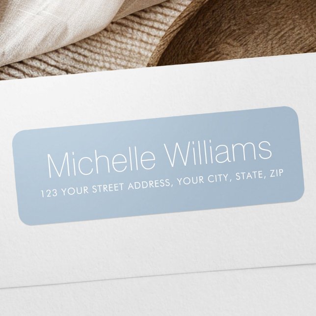 Elegant modern minimal dusty blue return address label (Elegant modern minimal dusty blue return address label)