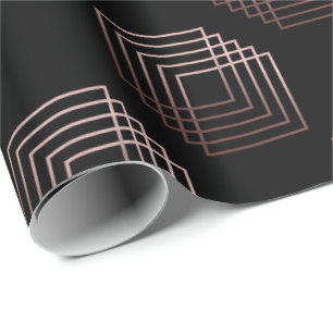 elegant modern minimal faux rose gold geometric wrapping paper