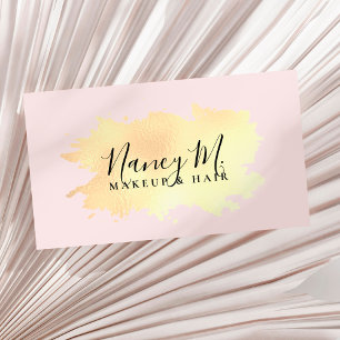 Elegant modern minimal gold pink business card