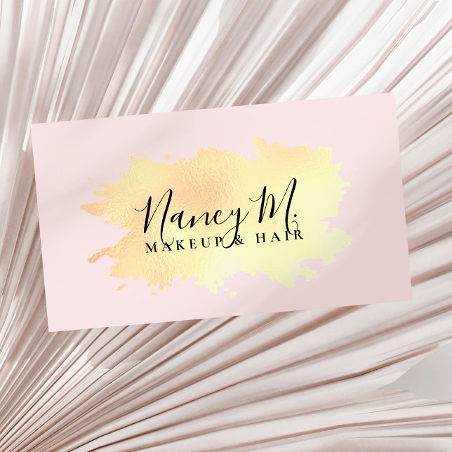 Elegant modern minimal gold pink  business card (Creator Uploaded)