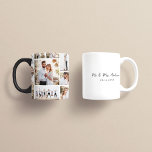 Elegant modern minimal photo collage wedding mug<br><div class="desc">Elegant modern minimal personalised wedding photo collage simple clean lines family gift home decor gift mug</div>