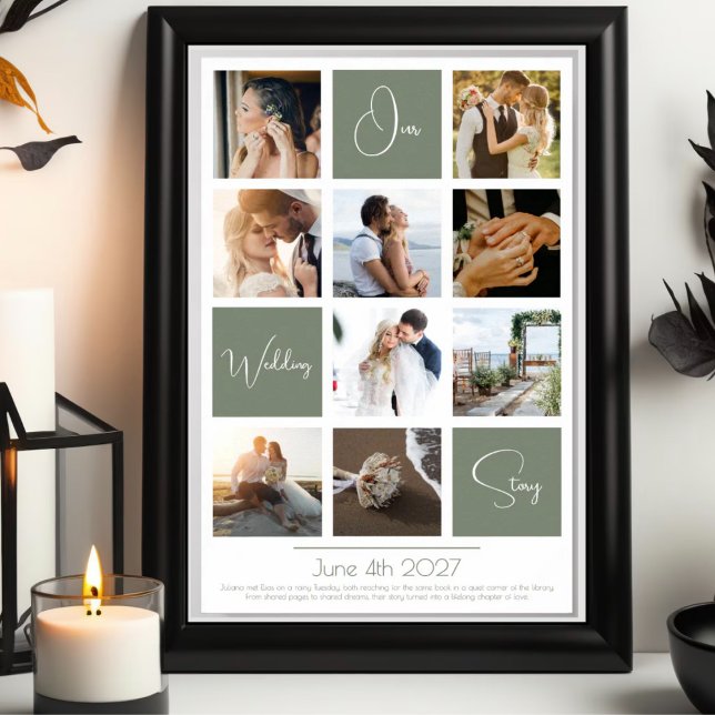 Elegant modern minimal photo collage wedding poster (Creator Uploaded)