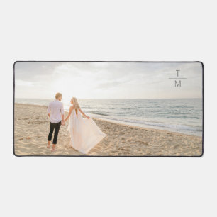 Elegant Modern Minimal Photo Monogram  Desk Mat