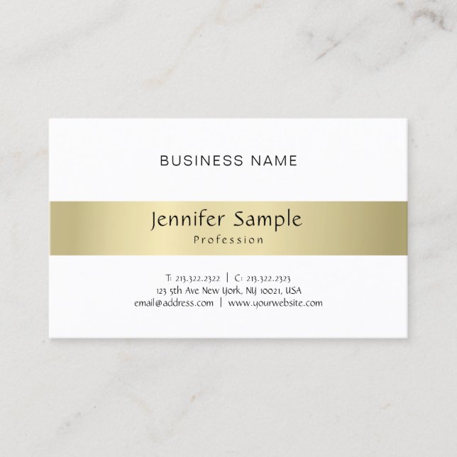 Elegant Modern Minimal Plain Professional Gold Business Card (Front)