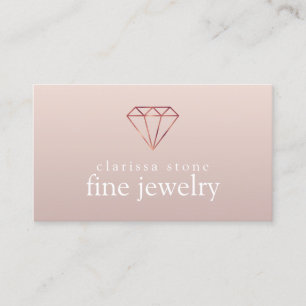 Elegant modern minimal rose gold fine jewellery business card