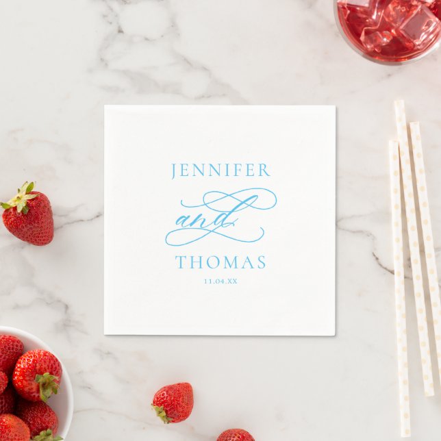 Elegant Modern Minimal Simple Fun Fact Wedding  Napkin (Insitu)