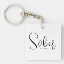 Elegant Modern Minimal Sober Since Date