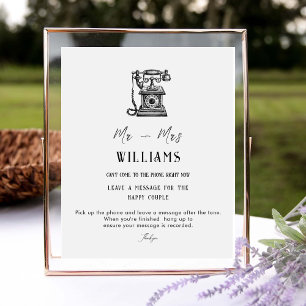 Elegant Modern Minimal Wedding Audio Guestbook  Pedestal Sign