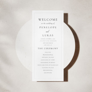 Elegant Modern Minimal Wedding Ceremony Program