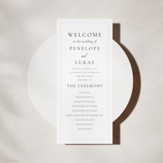 Elegant Modern Minimal Wedding Ceremony Program (Creator Uploaded)