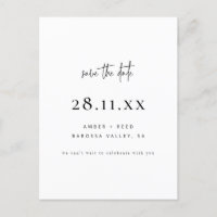 Elegant Modern Minimal White Simple Save The Date