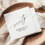 Elegant Modern Minimalist 60th Birthday Napkin<br><div class="desc">Celebrate in style with our Elegant Modern Minimalist 60th Birthday Party Napkins. Featuring the word 'sixty' in a sleek modern calligraphy script, these napkins exude sophistication and charm. Personalise with the guest of honour’s name for a custom touch that perfectly complements the milestone celebration. The minimalist design adds a touch...</div>