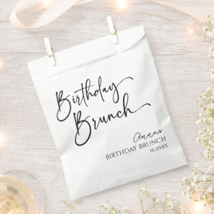 Elegant Modern Minimalist Birthday Brunch Party Favour Bag