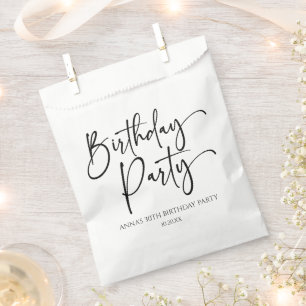 Elegant Modern Minimalist Birthday Party Favour Bag
