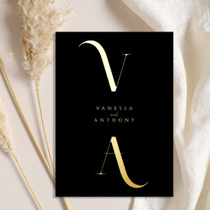 Elegant Modern Minimalist Black and Gold Wedding