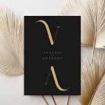 Elegant Modern Minimalist Black and Gold Wedding Invitation<br><div class="desc">Modern Minimalist Black and Gold Wedding Invitation. Features elegant monogram typography and minimal graphic design. Personalise text with all the details of your special day.</div>