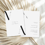 Elegant Modern Minimalist Black and White Wedding Invitation<br><div class="desc">Modern Minimalist Black and White Wedding Invitation. Features elegant monogram typography and minimal graphic design. Personalise text with all the details of your special day.</div>