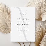 Elegant Modern Minimalist Black and White Wedding Invitation<br><div class="desc">Modern Minimalist Black and White Wedding Invitation. Features elegant monogram typography and minimal graphic design. Personalise text with all the details of your special day.</div>