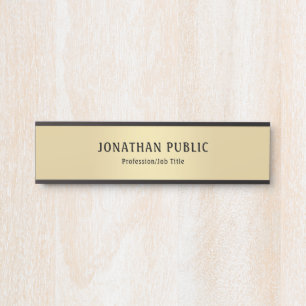 Elegant Modern Minimalist Black Gold Glamourous Door Sign
