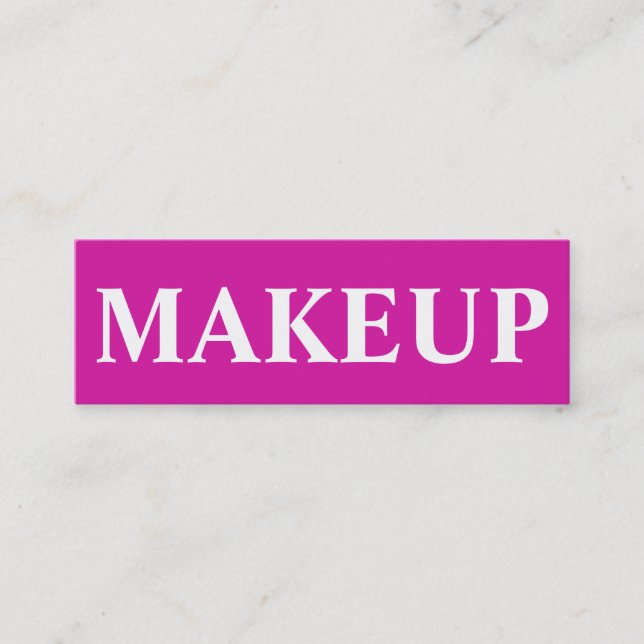 Elegant Modern Minimalist Bold Pink Makeup Artist Mini Business Card (Front)