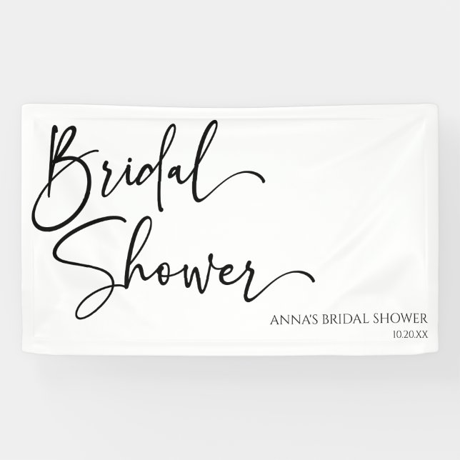 Elegant Modern Minimalist Bridal Shower Banner (Horizontal)