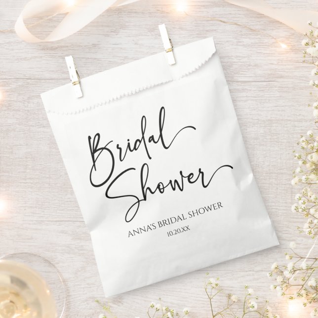Elegant Modern Minimalist Bridal Shower Favour Bag (Clipped)