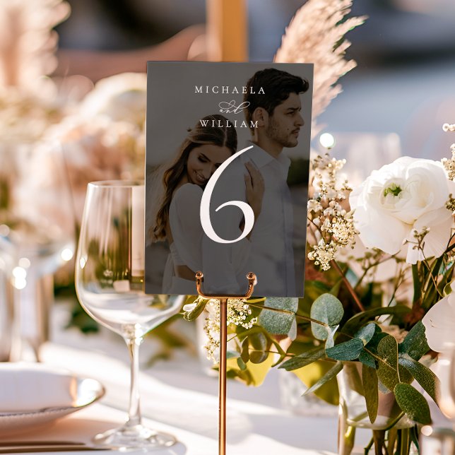 Elegant Modern Minimalist Calligraphy Wedding Table Number (Creator Uploaded)