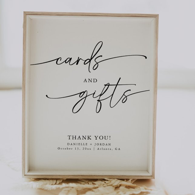 Elegant Modern Minimalist Cards And Gifts Sign (Creator Uploaded)